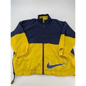 Vintage 90s Nike Jacket Boys 14/16 Blue Yellow Full Zip Windbreaker Youth XL